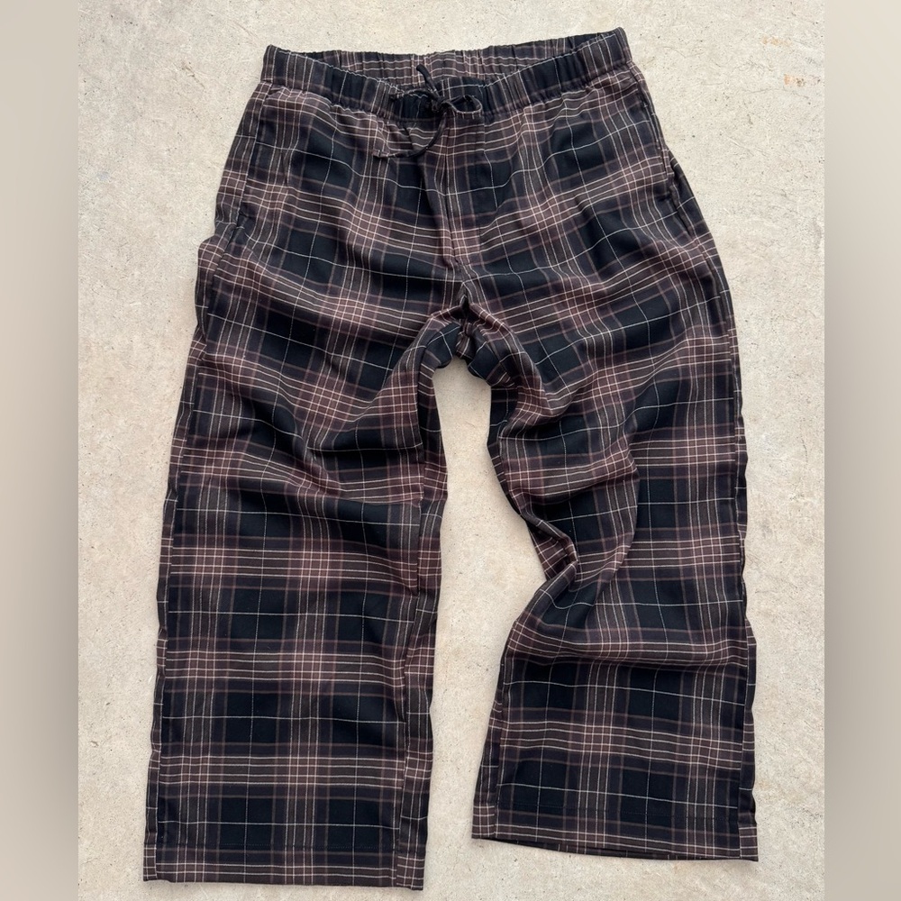 American Eagle Outfitters Black and Brown Plaid Pants